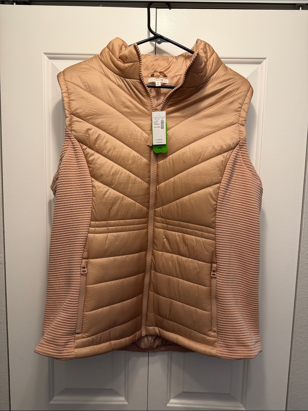 Maurices Quilted Sleeveless Puffer Vest in Dusty Blush